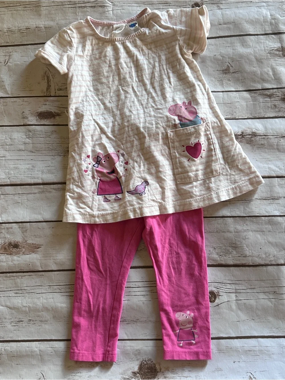 H&M Peppa Pig outfit 12/18 guc light ww